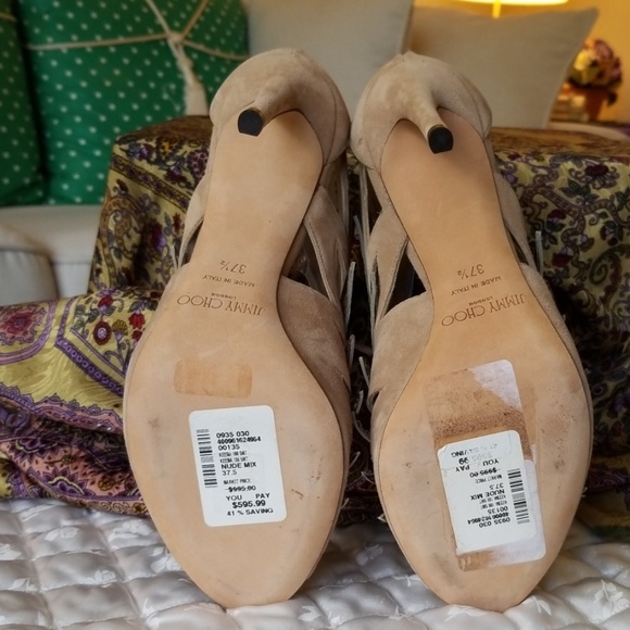 Jimmy Choo Keena Nude Mix Lace-Up Sandals NWT: FINAL SALE PRICE - Picture 7 of 8